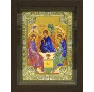Икона освященная "Святая Троица", со стразами, в киоте 24x30 см арт.172097