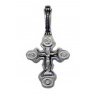 Нательный крест с распятием из серебра 925 пробы с чернением
