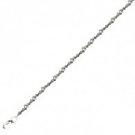 Браслет из серебра 925 пробы, плетение двойная панцирное с алмазной огранкой 2-х сторон фото
