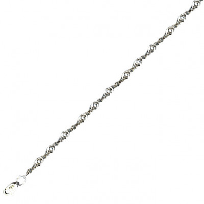 Браслет из серебра 925 пробы, плетение двойная панцирное с алмазной огранкой 2-х сторон фото