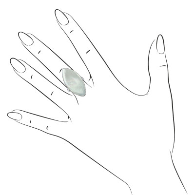 Кольцо с перламутром из серебра 925 пробы цвет металла белый 8.68 гр. фото