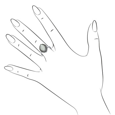 Кольцо с перламутром и марказитами из серебра 925 пробы цвет металла белый 4.52 гр. фото