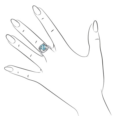 Кольцо с цирконами и цитрином из серебра 925 пробы цвет металла белый 4.73 гр. фото