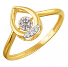 Кольцо с фианитами из желтого золота 585 пробы с родированием цвет металла желтый 1.23 гр.