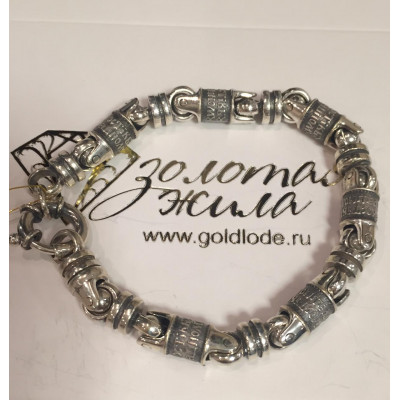 Православный браслет с покоянной молитвой Мытаря "Боже, милостив буди мне грешному » из серебра 925 пробы с родированием фото