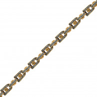 Церковная охранная цепь с крестами Трелистник из серебра 925 пробы с золотым покрытием и чернением фото