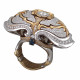 Кольцо с бриллиантами и сапфирами из комбинированного золота 750 пробы