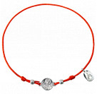 Православный браслет "Ангел" - красная нить с бусинами из серебра 925 пробы