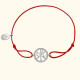 Православный текстильный браслет "Хризма" - красный шнур с бусинами из серебра 925 пробы