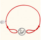 Православный красный браслет-ниточка "Рыба/Крест" с бусинами из серебра 925 пробы