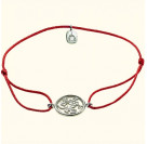 Православный браслет "Лоза" - красная нить с бусинами из серебра 925 пробы