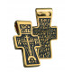 Нательный крест без распятия «Голгофский» из серебра 925 пробы с позолотой и чернением