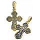 Нательный крест «Распятие» из серебра 925 пробы с позолотой и чернением