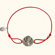 Православный красный браслет "Ангел Хранитель" с бусинами из серебра 925 пробы фото