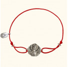 Православный красный браслет "Ангел Хранитель" с бусинами из серебра 925 пробы