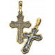 Нательный крест «Распятие 2» из серебра 925 пробы с позолотой и чернением