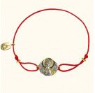 Православный браслет "Ангел Хранитель" - красная нить с бусинами из серебра 925 пробы с позолотой