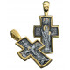 Нательный крест «Святой Спиридон Тримифунтский» из серебра 925 пробы с позолотой и чернением
