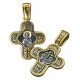 Нательный крест «Святой Николай Чудотворец» из серебра 925 пробы с позолотой и чернением
