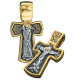 Нательный крест «Умиление» из серебра 925 пробы с позолотой и чернением