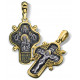 Нательный крест «Смоленская Одигитрия» из серебра 925 пробы с позолотой и чернением