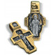 Нательный крест «Никола Можайский» из серебра 925 пробы с позолотой и чернением