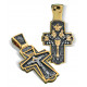 Большой нательный крест «Евхаристия» из серебра 925 пробы с позолотой и чернением