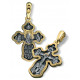Нательный крест «Казанская Божия Матерь» из серебра 925 пробы с позолотой и чернением