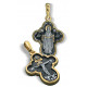 Нательный крест «Покров Божьей Матери» из серебра 925 пробы с позолотой и чернением