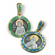 Образок «Умиление. Святой Серафим Саровский» из серебра 960 пробы с позолотой, эмалью и чернением