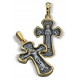Нательный крест «Матрона Московская» из серебра 925 пробы с позолотой и чернением
