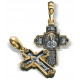 Нательный крест «Семистрельная Богородица» из серебра 925 пробы с позолотой и чернением