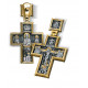 Нательный крест «Сергий Радонежский» из серебра 925 пробы с позолотой и чернением