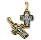 Нательный крест «св. исп. Лука Крымский» из серебра с позолотой и чернением
