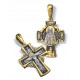 Нательный крест «Святитель Нектарий Эгинский» большой из серебра 925 пробы с позолотой и чернением
