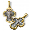 Нательный крест «Иоанн Предтеча» из серебра 925 пробы с позолотой и чернением