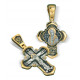 Нательный крест «Александр Невский» из серебра 925 пробы с позолотой и чернением