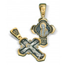 Нательный крест «Александр Невский» из серебра 925 пробы с позолотой и чернением