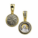 Иконка Божьей Матери «Казанская» из серебра 925 пробы с позолотой и чернением