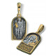 Иконка Божьей Матери «Казанская/Архангел Михаил» из серебра 925 пробы с позолотой и чернением