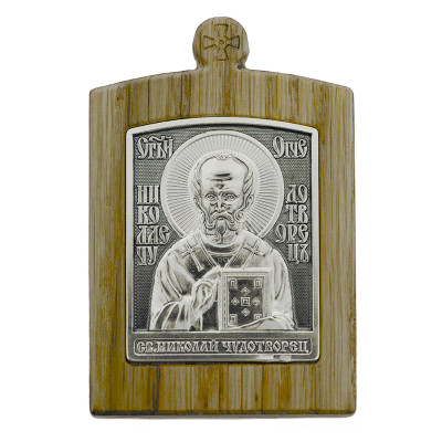 Икона "Св. Николай Чудотворец" из серебра 925 пробы фото