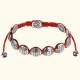 Красный православный браслет «10 заповедей» с бусинами из серебра 925 пробы