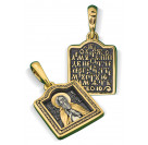 Нательная икона «Преподобный Сергий Радонежский» из серебра 925 пробы с позолотой и чернением
