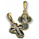 Детский православный крестик «Сергий Радонежский» из серебра с позолотой и чернением