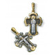Нательный православный крест «Святой Иоанн Русский» из серебра 925 пробы с позолотой