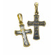 Крестильный крестик для детей «Распятие Христово» из серебра 925 пробы с позолотой и чернением