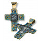 Нательный крест «Георгий Победоносец» с эмалью из серебра 960 пробы с позолотой и чернением