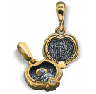 Образок «Святая Татьяна» с фианитом из серебра 925 пробы с позолотой и чернением