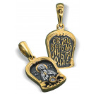 Образок «Святая Вера» с фианитом из серебра 925 пробы с позолотой и чернением