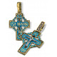 Православный нательный крест с эмалью из серебра 960 пробы с золочением